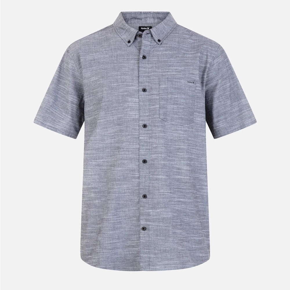 New.Hurley Men's Casual Gray Button Down Shirt size large